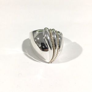 Charles Krypell 925 & 14k Gold Vintage Twist Ring